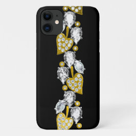 Funda Para iPhone 11 Diamantes de imitación y joyas de oro