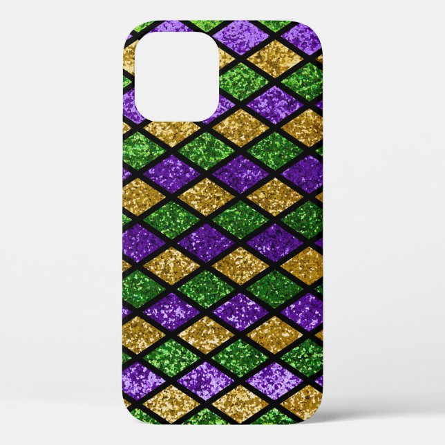 Funda De Case-Mate Para iPhone Diamantes de las baldosas, fondo festivo (Reverso )
