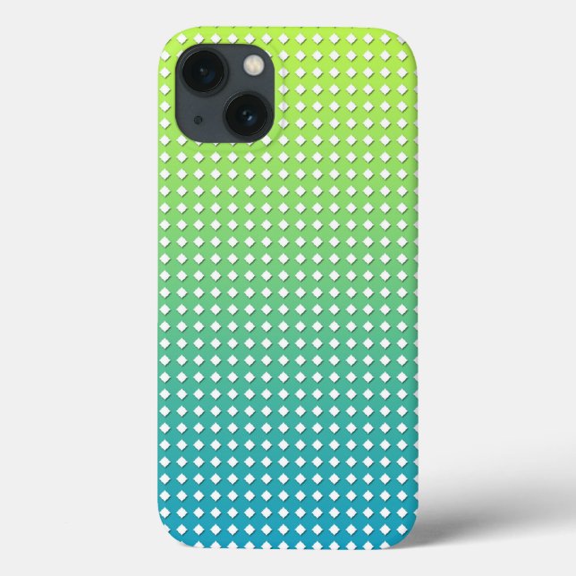 Funda De Case-Mate Para iPhone Diamantes de Patrón Geométrico Amarillo Turquesa (Reverso)