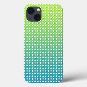 Funda Para iPhone 13 Diamantes de Patrón Geométrico Amarillo Turquesa
