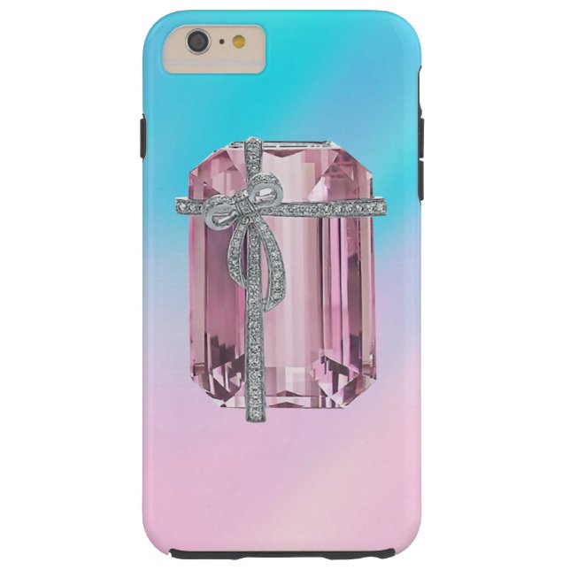 Funda De Case-Mate Para iPhone Diamantes esmeralda rosados (Reverso)