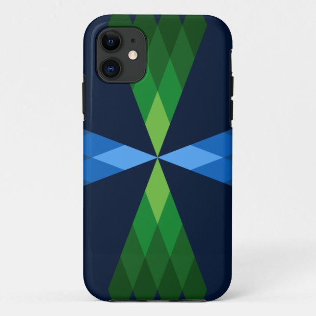 Funda De Case-Mate Para iPhone Diamantes verdes y azules (Reverso)