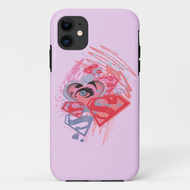 Funda De Case-Mate Para iPhone Diamantes y labios superchica (Reverso)