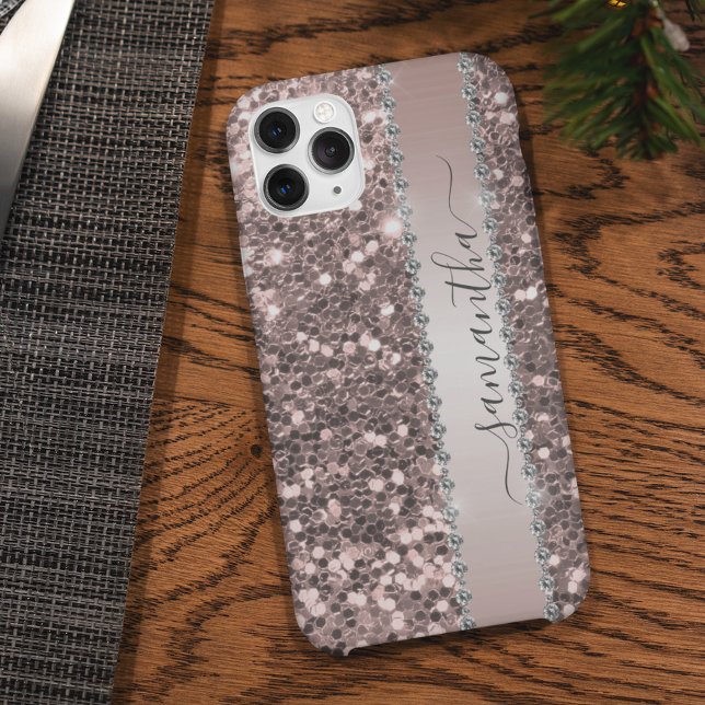 Funda De Case-Mate Para iPhone Diamond Bling Purpurina Look Calligraphy Rosa (Subido por el creador)