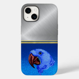 Funda Para iPhone 14 De Case-Mate Diamond Blue Sparkle Parrot Bird Lover Case