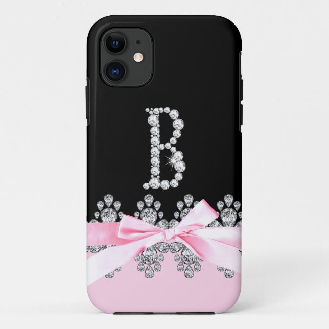 Funda De Case-Mate Para iPhone Diamond Delilah Inicial:B (Reverso)