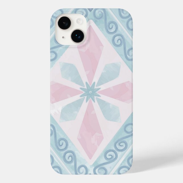 Funda De Case-Mate Para iPhone diamond shaped blue pattern (Reverso )