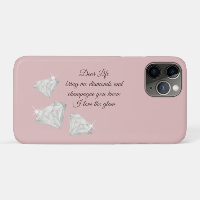 Funda De Case-Mate Para iPhone Diamonds & Champagne Quote – Dear Life Edition (Reverso (horizontal))