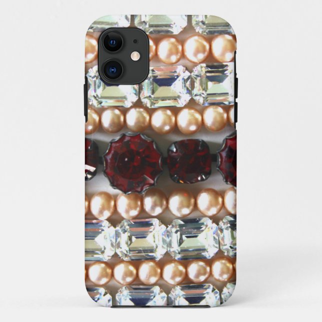 Funda De Case-Mate Para iPhone Diamonds rubies perlas (Reverso)