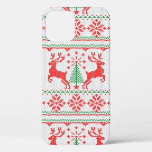 Funda Para iPhone 12 Días festivos Suéter feo de Navidad tejido blanco 