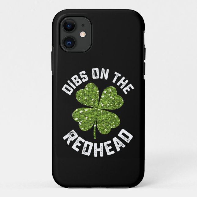 Funda De Case-Mate Para iPhone Dibs On The Redhead St Patrick's Day Shamrock (Reverso)
