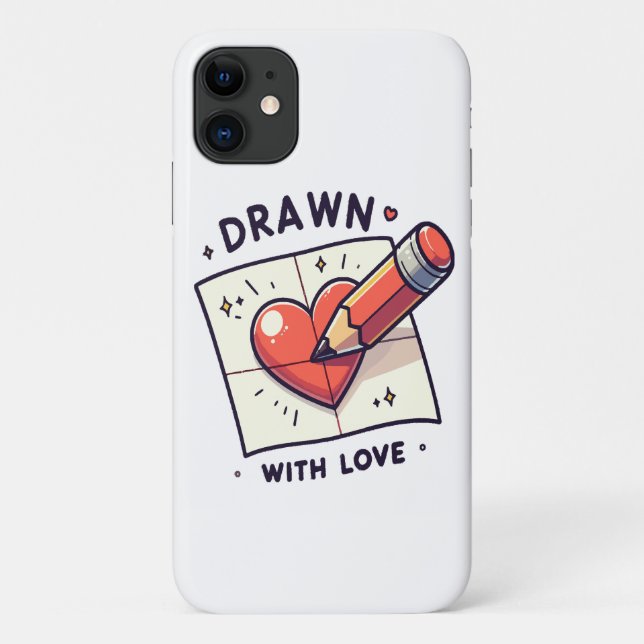 Funda De Case-Mate Para iPhone Dibujar con amor (Reverso)