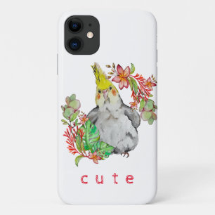 Funda Para iPhone 11 Dibujo acuarela de un gracioso loro de Corella beb