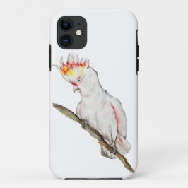 Funda Para iPhone 11 Dibujo acuarela de un loro de cacatúa