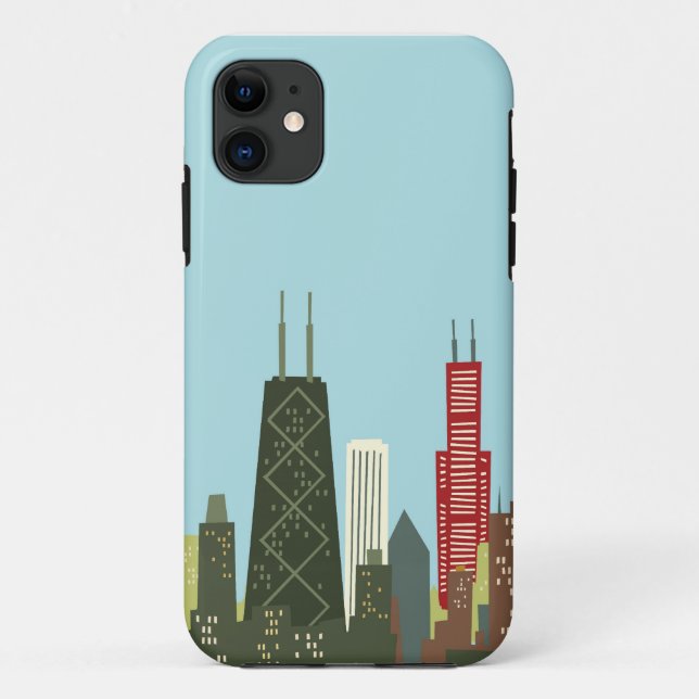 Funda De Case-Mate Para iPhone Dibujo animado Chicago (Reverso)