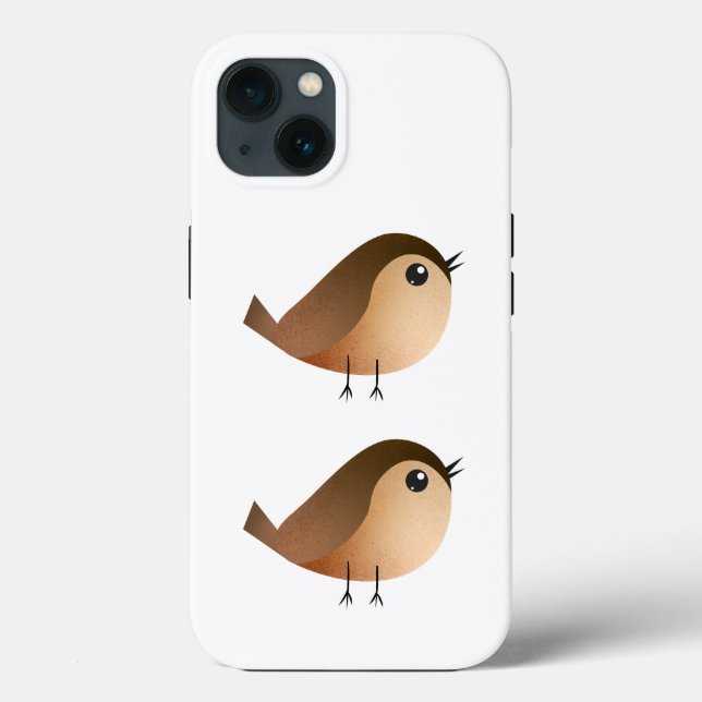 Funda De Case-Mate Para iPhone Dibujo animado de pájaro gorrión lindo (Reverso )