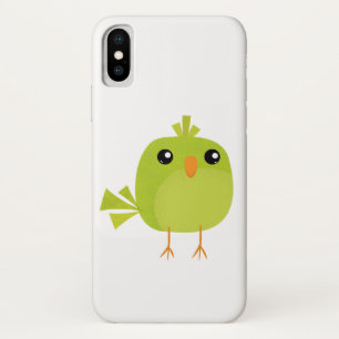 Funda Para iPhone X Dibujo animado de pájaro verde lindo
