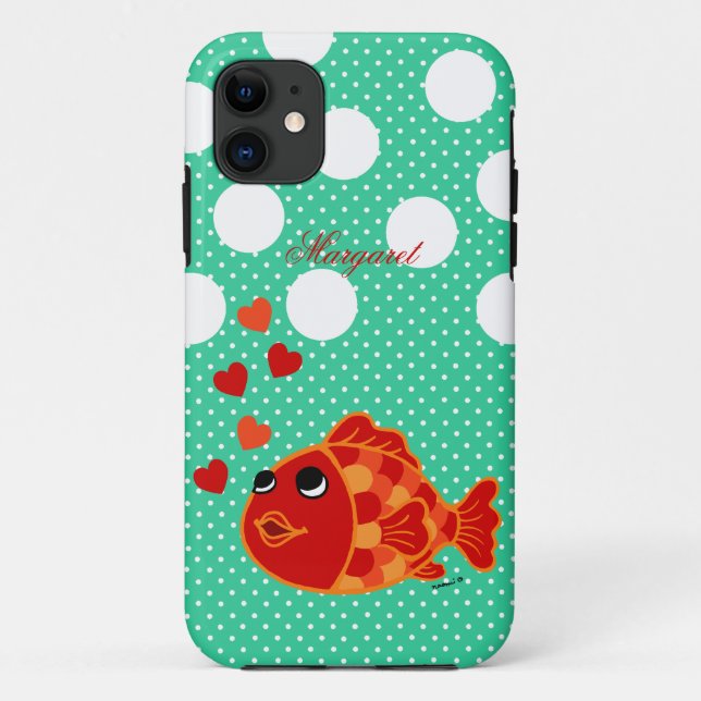 Funda De Case-Mate Para iPhone Dibujo animado personalizado del Goldfish de (Reverso)