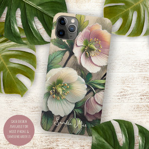 Funda Para iPhone 11 Pro Max Dibujo botánico personalizado de Helleborus