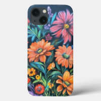 Dibujo de almejas de flores vibrantes - Floral art