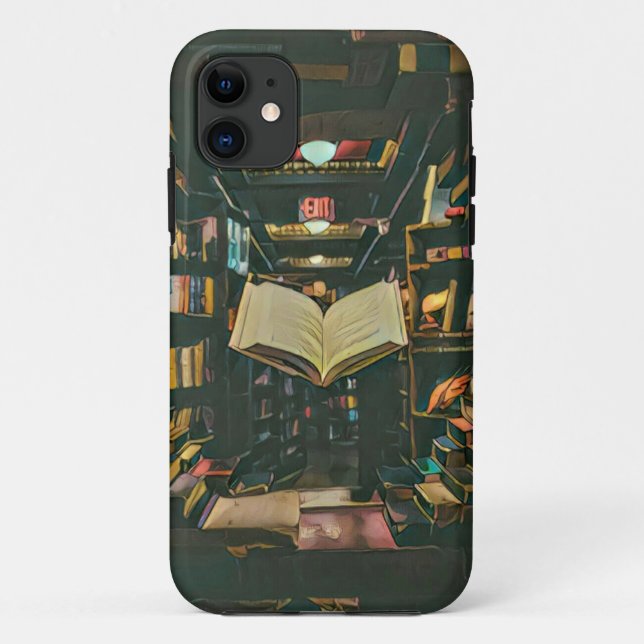 Funda De Case-Mate Para iPhone Dibujo de amante de libros (Reverso)