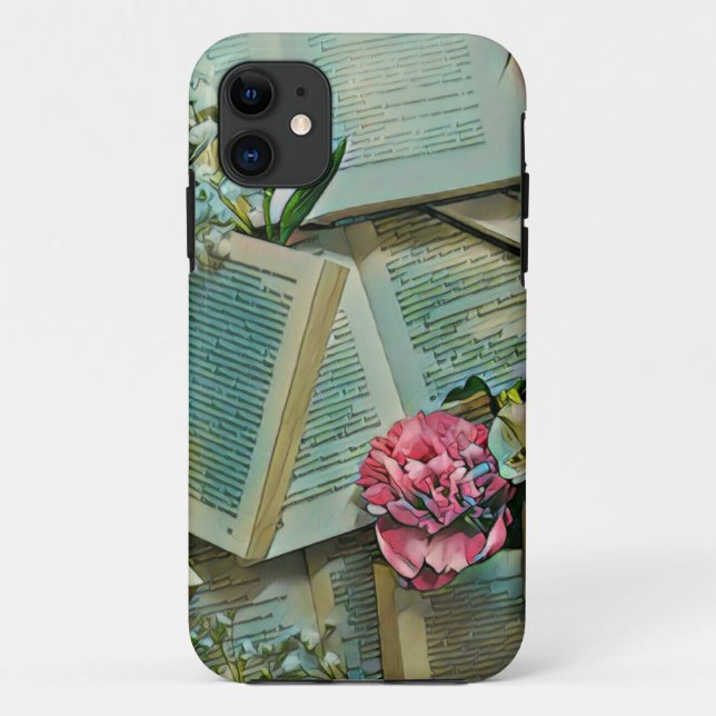 Funda De Case-Mate Para iPhone Dibujo de amante de libros (Reverso)