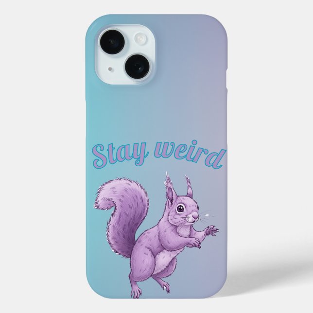 Funda De Case-Mate Para iPhone Dibujo de Ardilla Morada Gradiente Pastel (Reverso )