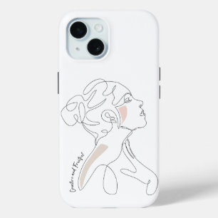 Funda Para iPhone 15 Dibujo de arte de línea - Creativo y fructífero