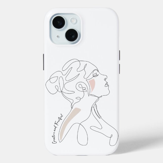 Funda De Case-Mate Para iPhone Dibujo de arte de línea - Creativo y fructífero (Reverso )