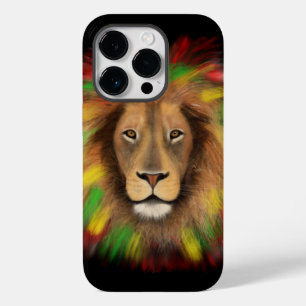 Funda Para iPhone 14 Pro De Case-Mate Dibujo de cabeza de león Rasta rojo amarillo verde