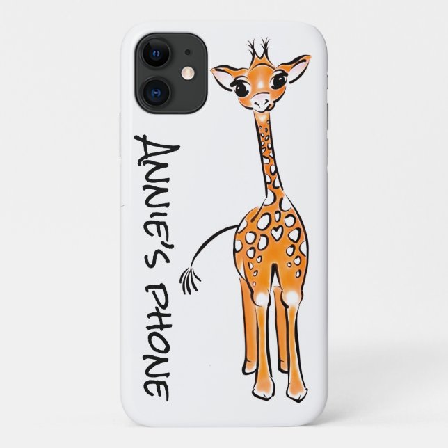 Funda De Case-Mate Para iPhone Dibujo de Cute Giraffe (Reverso)