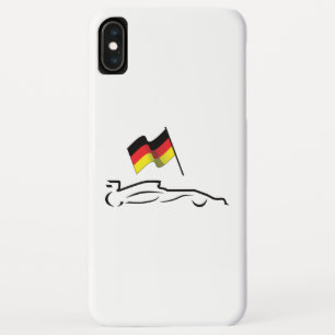 Funda Para iPhone XS Max Dibujo de línea de coche de carreras con bandera a