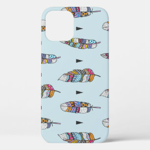 Funda Para iPhone 12 Dibujo de mano de pluma estilo boho