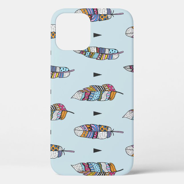 Funda De Case-Mate Para iPhone Dibujo de mano de pluma estilo boho (Reverso )