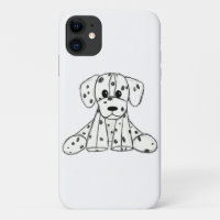Dibujo de perro de peluche dálmata contorno simple