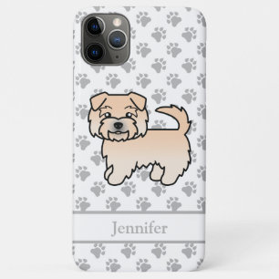 Funda Para iPhone 11 Pro Max Dibujo de perro Norfolk Terrier Wheaten y nombre