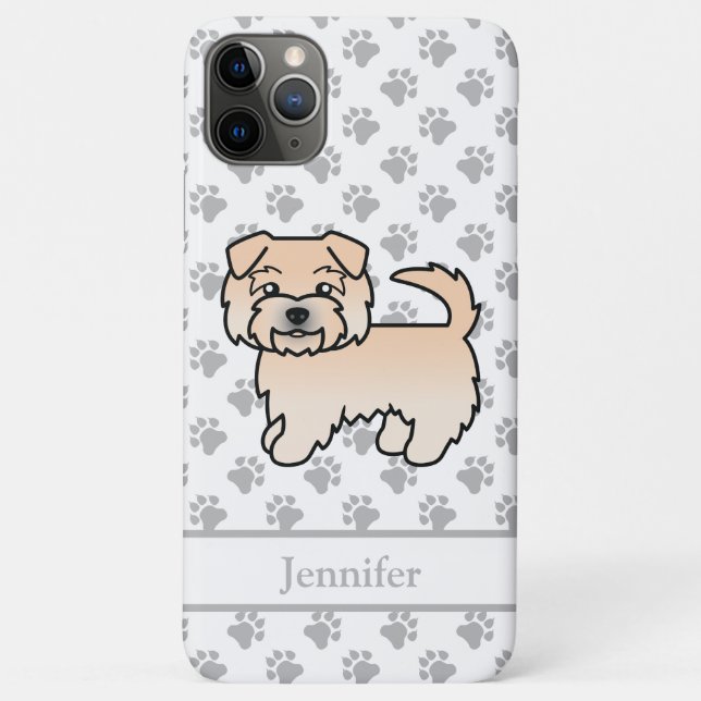 Funda De Case-Mate Para iPhone Dibujo de perro Norfolk Terrier Wheaten y nombre (Reverso)