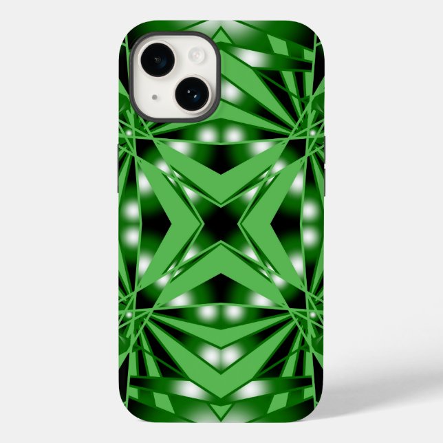 Funda De Case-Mate Para iPhone Dibujo de perspectiva de degradado de color verde  (Reverso )