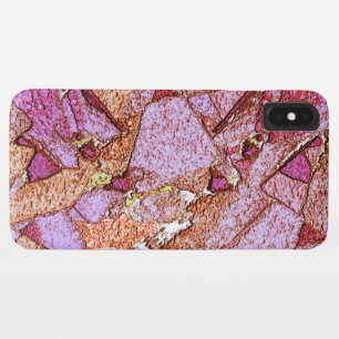 Funda Para iPhone XS Max Dibujo de piedras volcánicas pintadas de rosa y pú