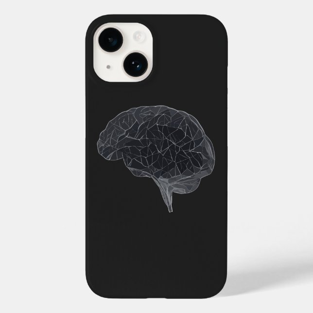 Funda De Case-Mate Para iPhone Dibujo del cerebro poligonal - red neural (Reverso )
