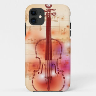 Funda Para iPhone 11 Dibujo en el fondo de la acuarela del violín