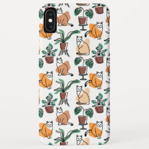 Funda Para iPhone XS Max Dibujo en línea de gatos y flores