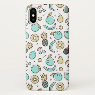 Funda Para iPhone X Dibujo lineal de patrón de frutas lindas veraniega