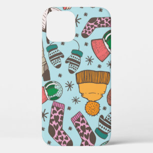 Funda Para iPhone 12 Dibujo manual de dibujo sin fisuras. Invierno