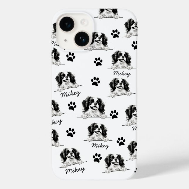Funda De Case-Mate Para iPhone Dibujo manual personalizado de perro chino japonés (Reverso )