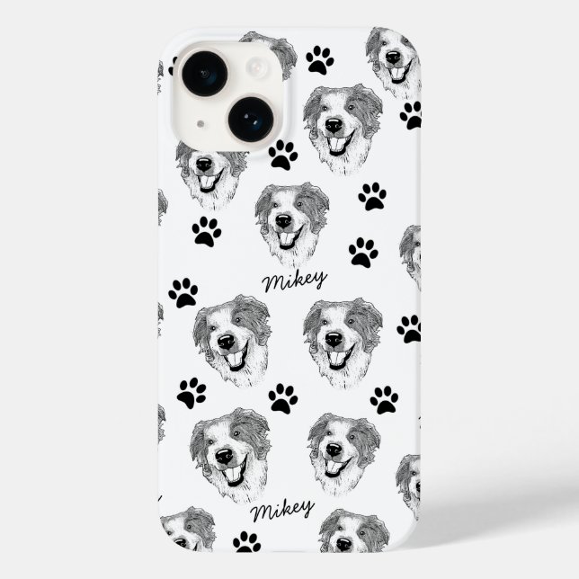 Funda De Case-Mate Para iPhone Dibujo manual personalizado de perro pastor austra (Reverso )