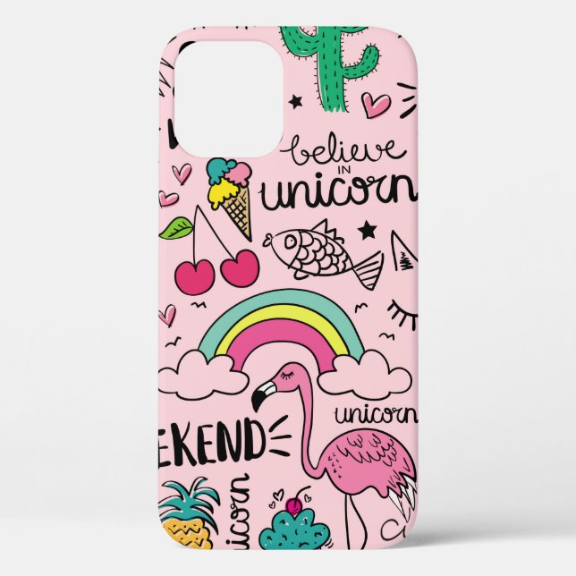 Funda De Case-Mate Para iPhone Dibujos lisos sobre un patrón de repetición ininte (Reverso )