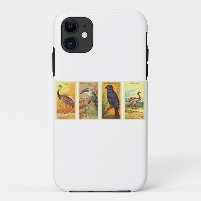 Funda De Case-Mate Para iPhone Dibujos Retro de Aves (Reverso)