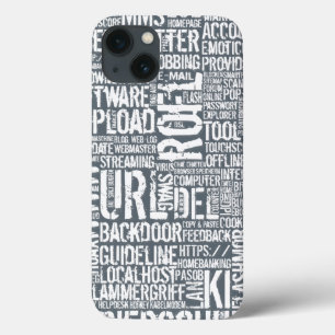 Funda Para iPhone 13 Diccionario de computadora monocromo