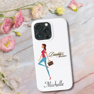 Funda Para iPhone 13 Pro Dinero de papá, Chica adolescente lindo y listo, g